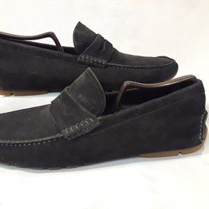 Bally Men's Black Suede Sz 10 M Slip On / Loafers Pre-owned